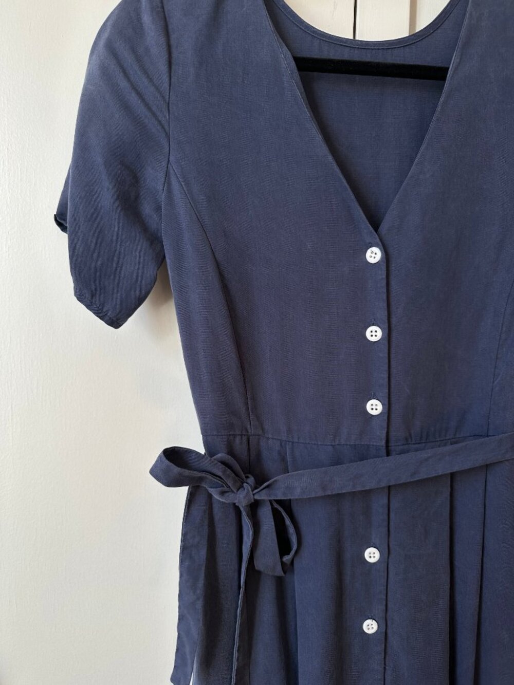 Vetta Capsule Button Up Midi Dress in Navy Blue - Picture 7 of 9